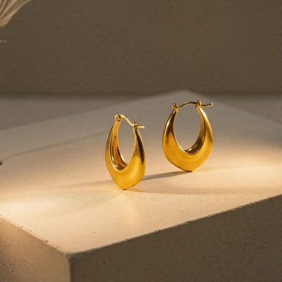 Oval Vintage Tokalı Küpe