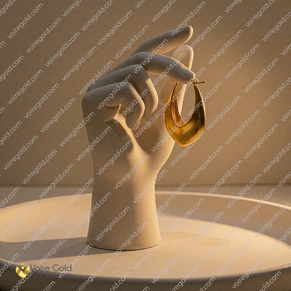 Oval Vintage Tokalı Küpe