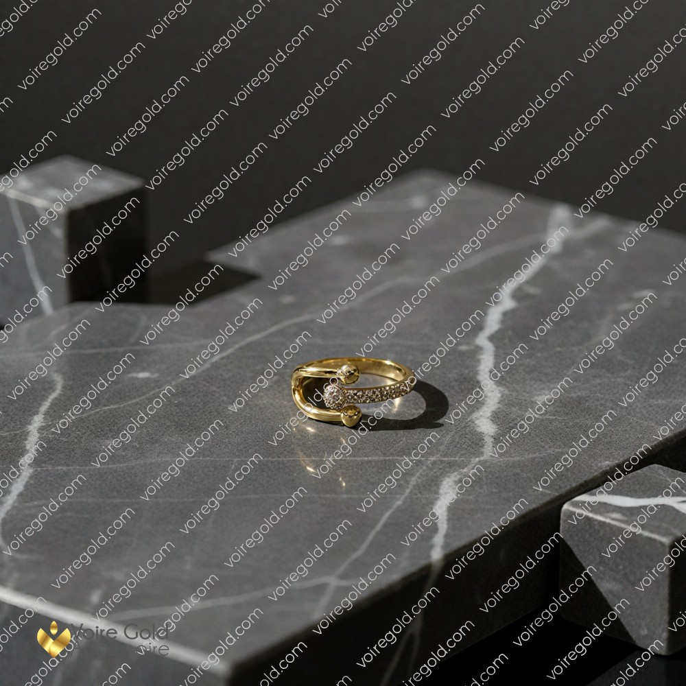 Toka Detaylı Pave Yüzük