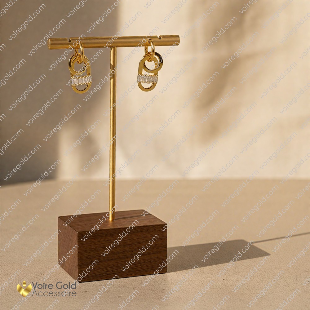 Baget Taşlı Kilit Küpe