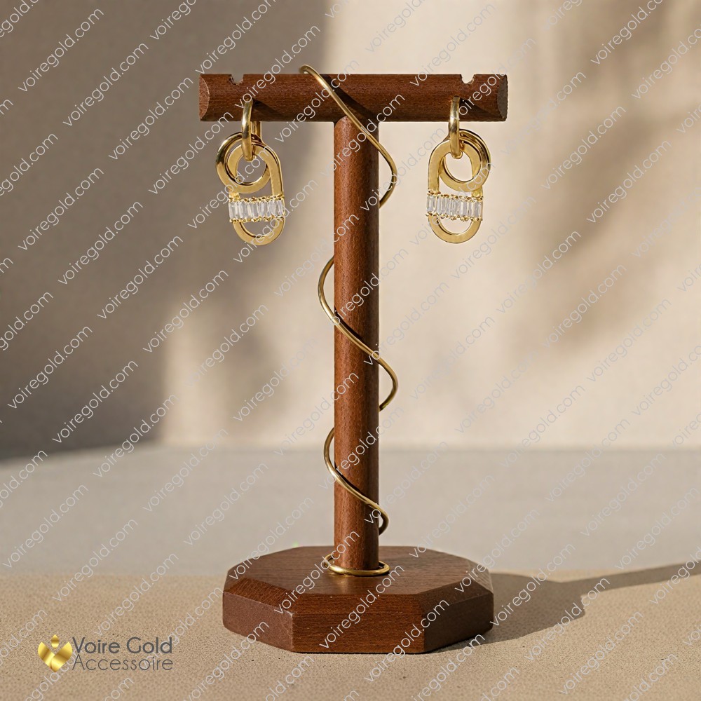 Baget Taşlı Kilit Küpe