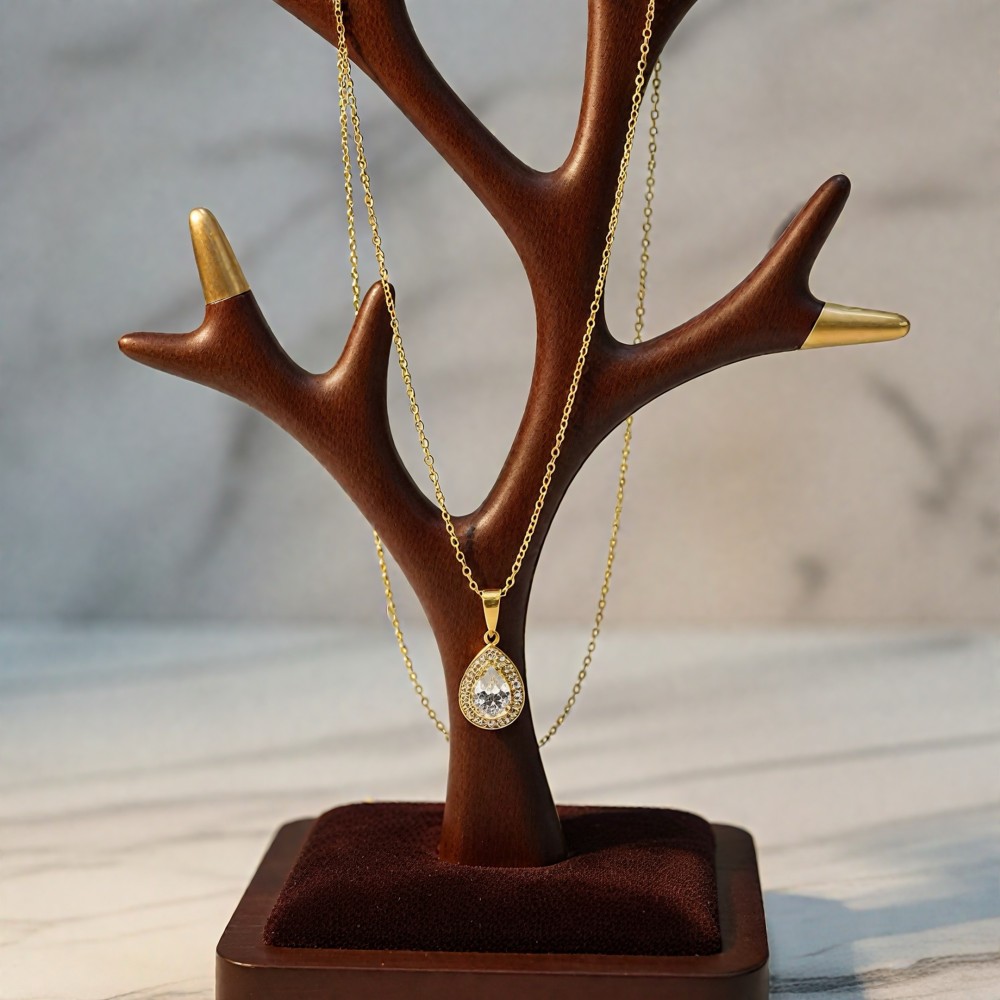 Çerçeveli Damla Kolye