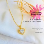 Altın Kaplama Aşk Baget Kolye