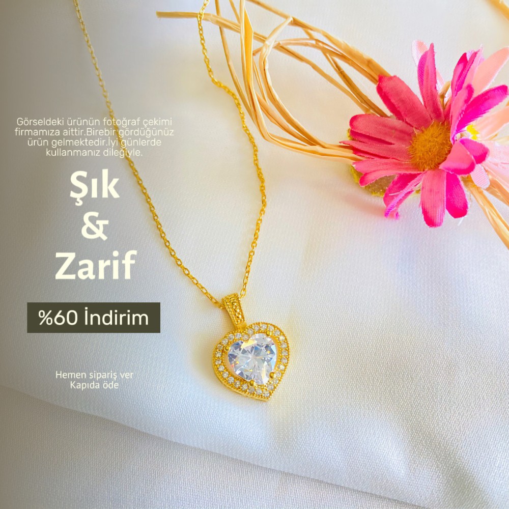 Altın Kaplama Aşk Baget Kolye