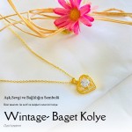 Altın Kaplama Vintage Baget Kolye