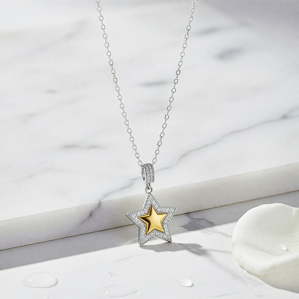 İki Tonlu Yıldız Kolye