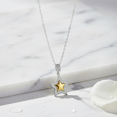 İki Tonlu Yıldız Kolye